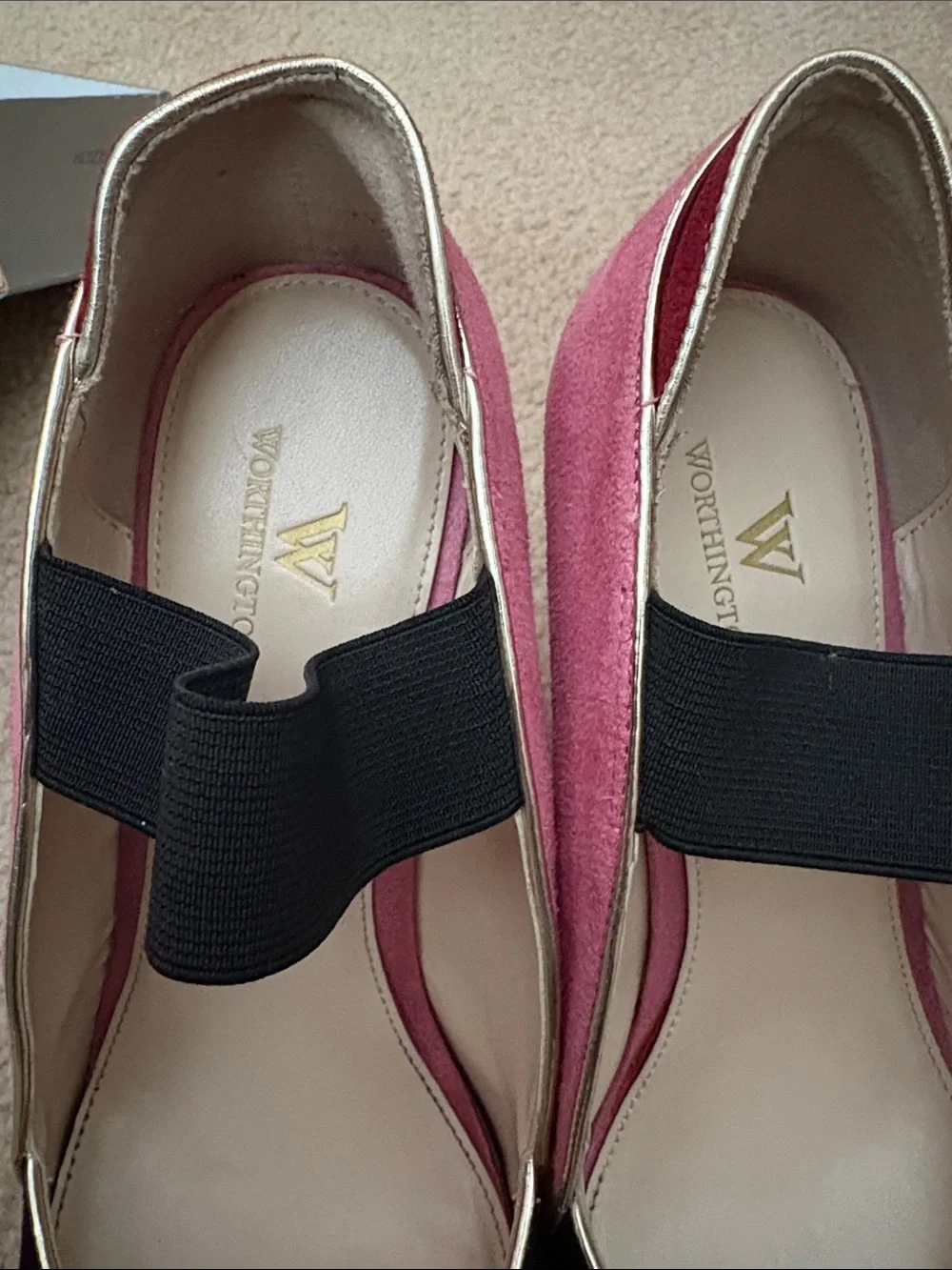 Worthington Pink, Burgundy & Black Suede Wedge Pumps